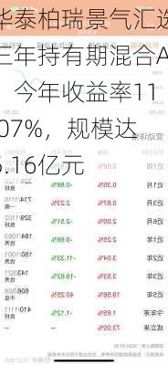 华泰柏瑞景气汇选三年持有期混合A：今年收益率11.07%，规模达5.16亿元