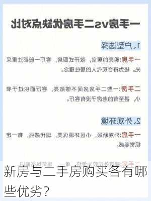 新房与二手房购买各有哪些优劣？