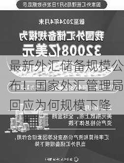 最新外汇储备规模公布！国家外汇管理局回应为何规模下降