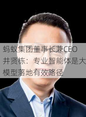 蚂蚁集团董事长兼CEO井贤栋：专业智能体是大模型落地有效路径