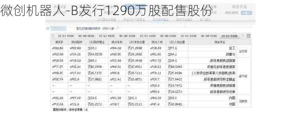 微创机器人-B发行1290万股配售股份