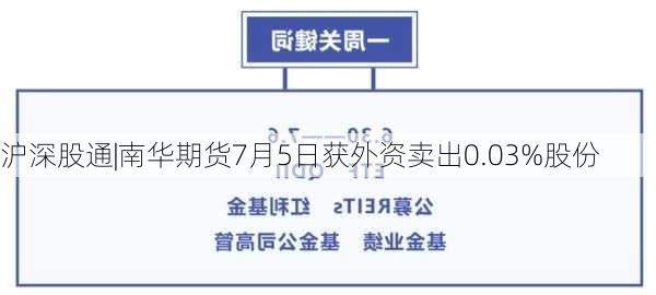 沪深股通|南华期货7月5日获外资卖出0.03%股份