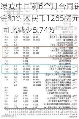 绿城中国前6个月合同销售金额约人民币1265亿元 同比减少5.74%