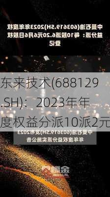 东来技术(688129.SH)：2023年年度权益分派10派2元