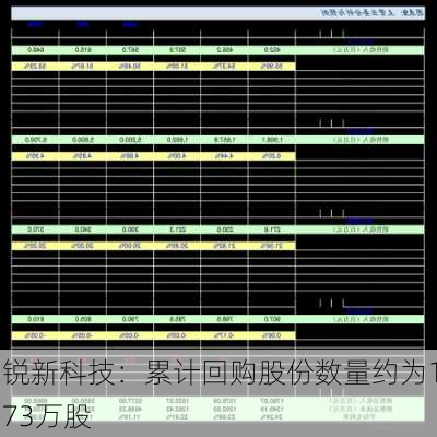 锐新科技：累计回购股份数量约为173万股