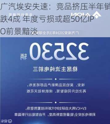 广汽埃安失速：竞品挤压半年销量跌4成 年度亏损或超50亿IPO前景黯淡