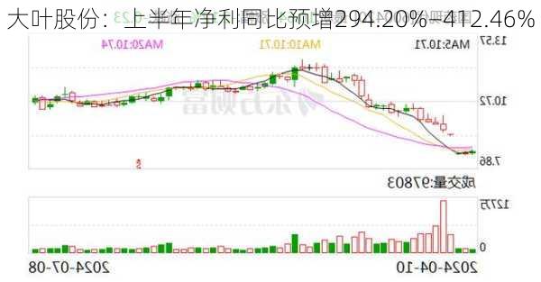 大叶股份：上半年净利同比预增294.20%―412.46%