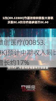 微创医疗(00853.HK)预计中期收入同比增长约17%