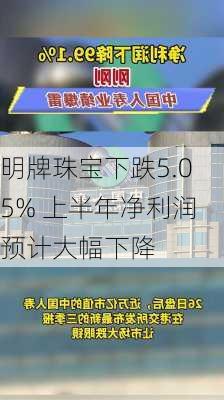 明牌珠宝下跌5.05% 上半年净利润预计大幅下降