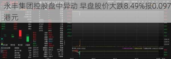 永丰集团控股盘中异动 早盘股价大跌8.49%报0.097港元