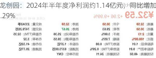 百龙创园：2024年半年度净利润约1.14亿元，同比增加25.29%