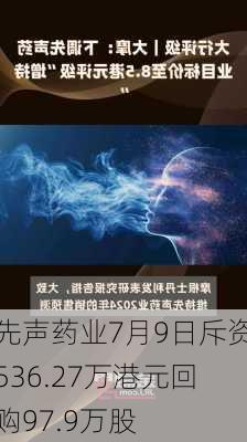 先声药业7月9日斥资536.27万港元回购97.9万股