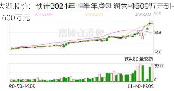 大湖股份：预计2024年上半年净利润为-1300万元到-1600万元