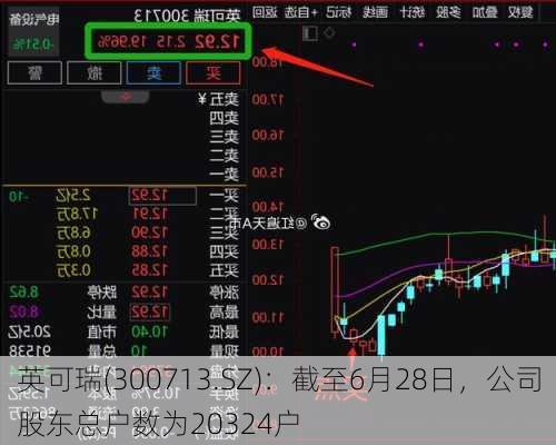 英可瑞(300713.SZ)：截至6月28日，公司股东总户数为20324户