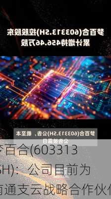 梦百合(603313.SH)：公司目前为南通支云战略合作伙伴