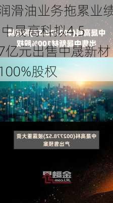 润滑油业务拖累业绩 中晟高科拟4.57亿元出售中晟新材100%股权