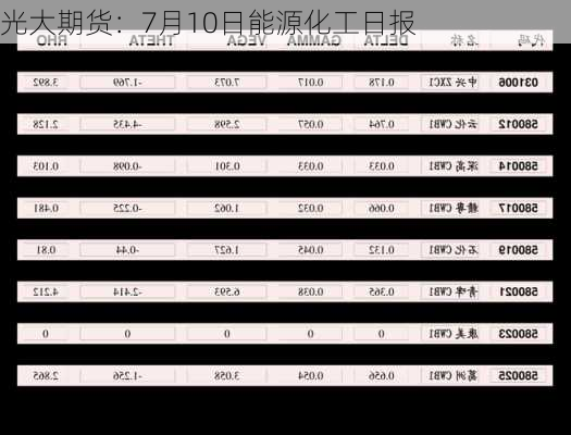 光大期货：7月10日能源化工日报