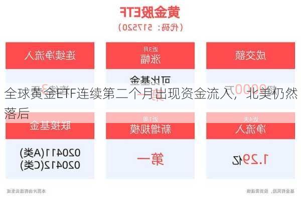 全球黄金ETF连续第二个月出现资金流入，北美仍然落后