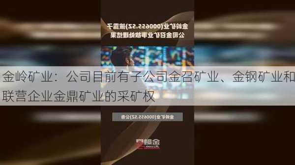 金岭矿业：公司目前有子公司金召矿业、金钢矿业和联营企业金鼎矿业的采矿权