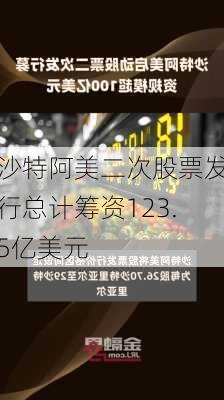 沙特阿美二次股票发行总计筹资123.5亿美元