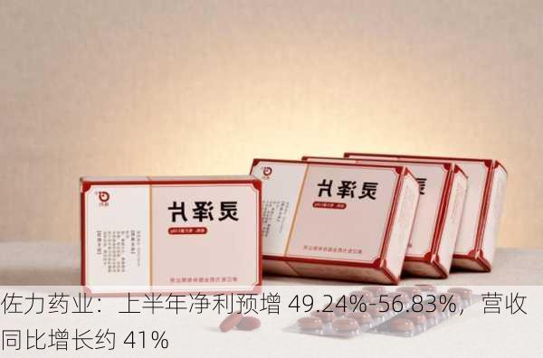 佐力药业：上半年净利预增 49.24%-56.83%，营收同比增长约 41%