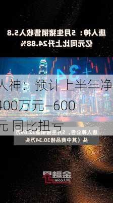 唐人神：预计上半年净利400万元―600万元 同比扭亏