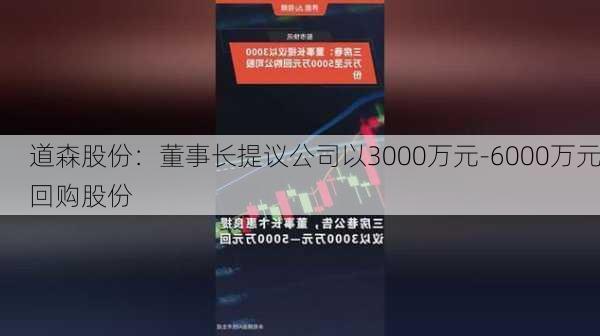 道森股份：董事长提议公司以3000万元-6000万元回购股份