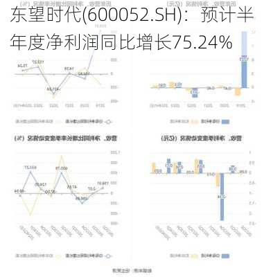 东望时代(600052.SH)：预计半年度净利润同比增长75.24%