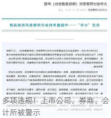 多项违规！上市公司、券商、会计所被警示