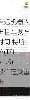 推迟机器人出租车发布时间 特斯拉(TSLA.US)股价遭受重击