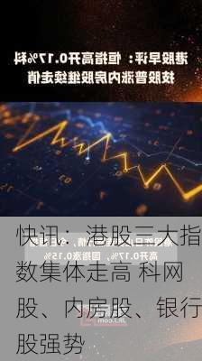 快讯：港股三大指数集体走高 科网股、内房股、银行股强势