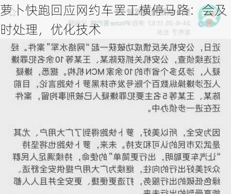 萝卜快跑回应网约车罢工横停马路：会及时处理，优化技术