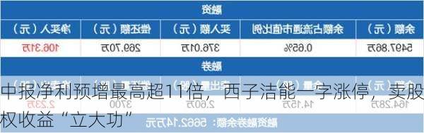 中报净利预增最高超11倍，西子洁能一字涨停，卖股权收益“立大功”