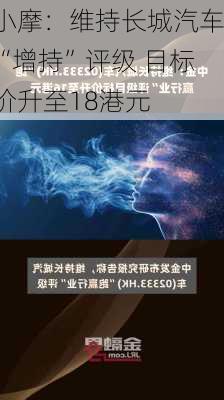 小摩：维持长城汽车“增持”评级 目标价升至18港元