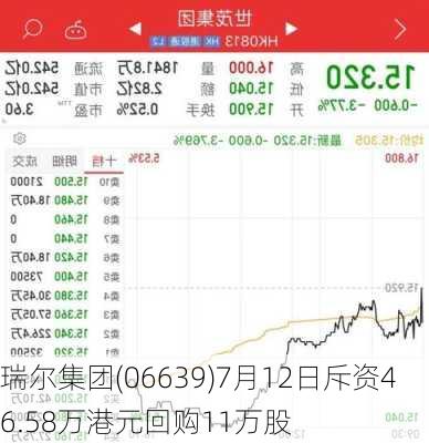 瑞尔集团(06639)7月12日斥资46.58万港元回购11万股