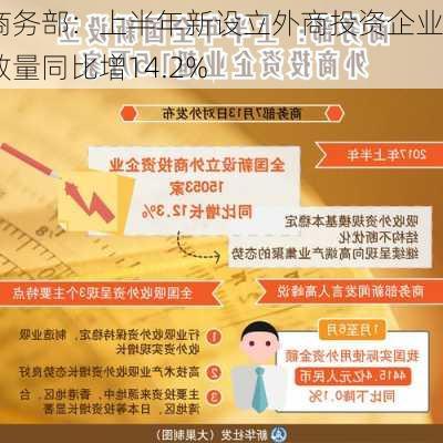 商务部：上半年新设立外商投资企业数量同比增14.2%