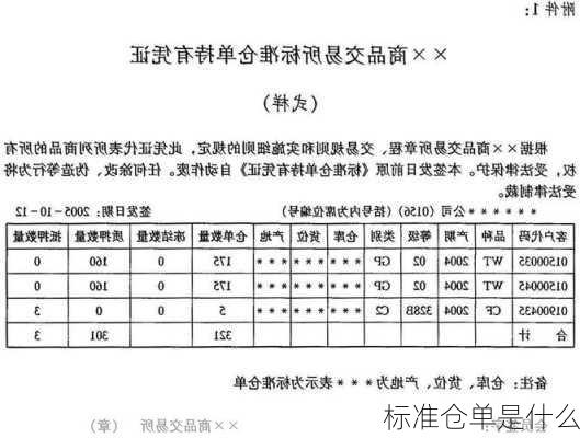 标准仓单是什么