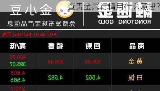 查贵金属行情用什么意思？
