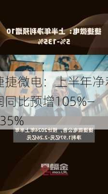 捷捷微电：上半年净利润同比预增105%―135%