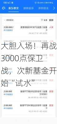 大胆入场！再战3000点保卫战，次新基金开始“试水”