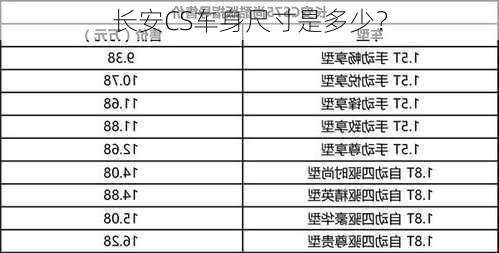 长安CS车身尺寸是多少？