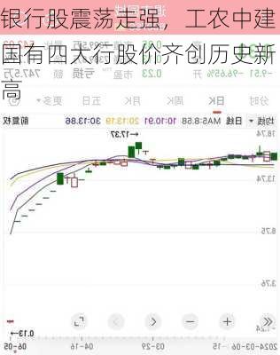 银行股震荡走强，工农中建国有四大行股价齐创历史新高