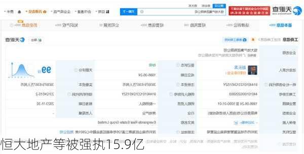 恒大地产等被强执15.9亿