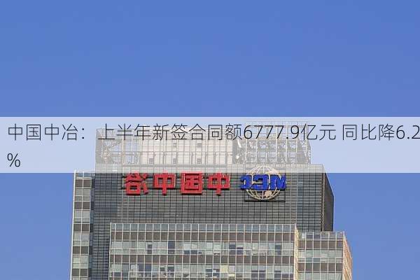 中国中冶：上半年新签合同额6777.9亿元 同比降6.2%