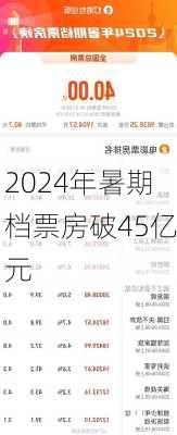 2024年暑期档票房破45亿元