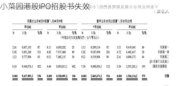 小菜园港股IPO招股书失效