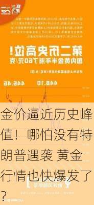 金价逼近历史峰值！哪怕没有特朗普遇袭 黄金行情也快爆发了？