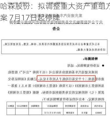 哈森股份：拟调整重大资产重组方案 7月17日起停牌