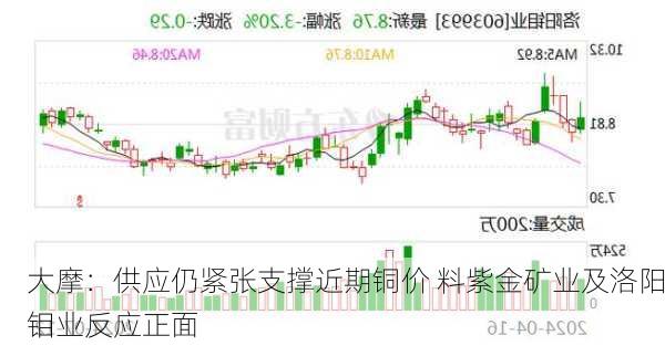 大摩：供应仍紧张支撑近期铜价 料紫金矿业及洛阳钼业反应正面