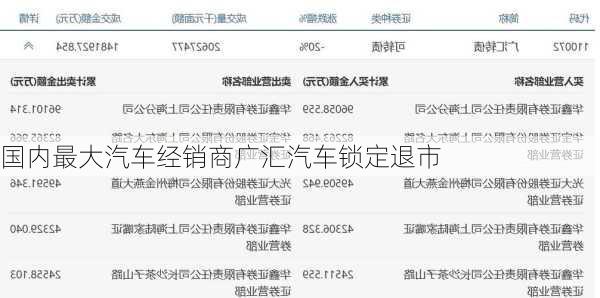 国内最大汽车经销商广汇汽车锁定退市